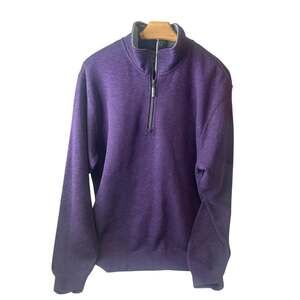 Orvis mens sz M Purple pullover sweater quarter zip